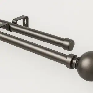 Gunmetal Grey Double curtain rail